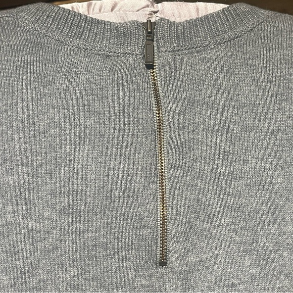 L.L. BeanCotton Cashmere Blend Crew Neck  Back Zip Sweater in Gray Women’s - Picture 4 of 13